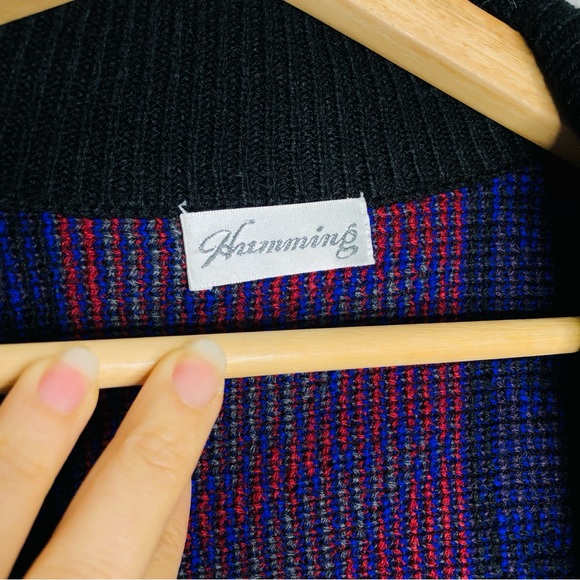 Khunming Sweater Cardigan Knit Shawl open Neck kimono southwest Jacket flames - Picture 6 of 10